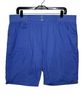 Dash Blue Kate Bermuda Shorts Womens XL Pull On Cotton Elastic Waist Pockets